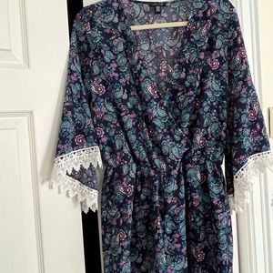 70s inspired paisley romper